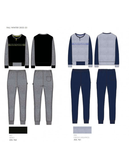 Men's brushed fleece homewear pajamas Navigare 141371 Men's brushed fleece homewear pajamas Navigare 141371