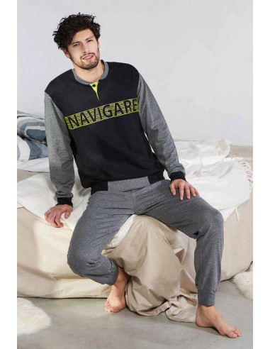 Men's brushed fleece homewear pajamas Navigare 141371