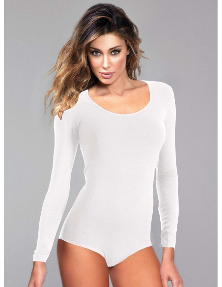 Women's long-sleeved stretch cotton bodysuit Jadea 4154