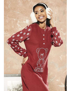 Camicia da notte in jersey di cotone lanato Kissimo Biacaluna 25058 2