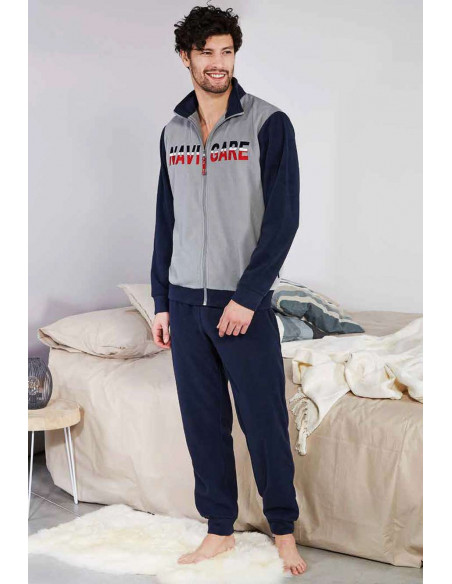 Pigiama tuta uomo con zip in PILE Navigare 141375 Pigiama tuta uomo con zip in PILE Navigare 141375