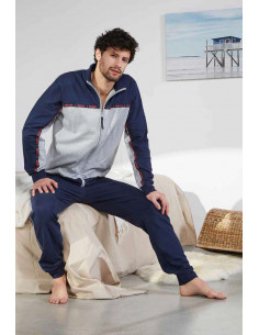 Pigiama tuta uomo in cotone felpato con zip Navigare 141363