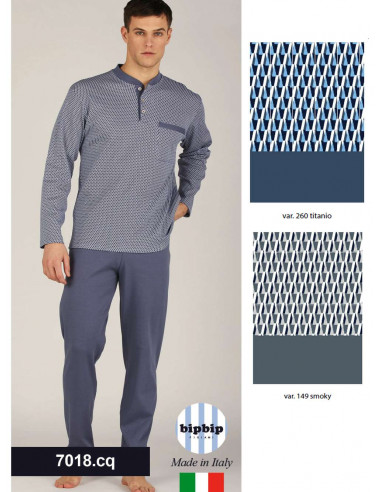 Men's warm cotton jersey pajamas Bip Bip 7018