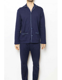 Men's opened warm cotton jersey pajamas Olimpia 402 2