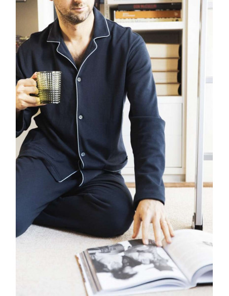 Men's opened warm cotton jersey pajamas Olimpia 402 Men's opened warm cotton jersey pajamas Olimpia 402