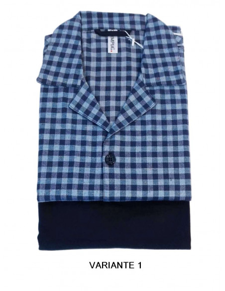 Men's opened lite flannel pajamas Olimpia 813