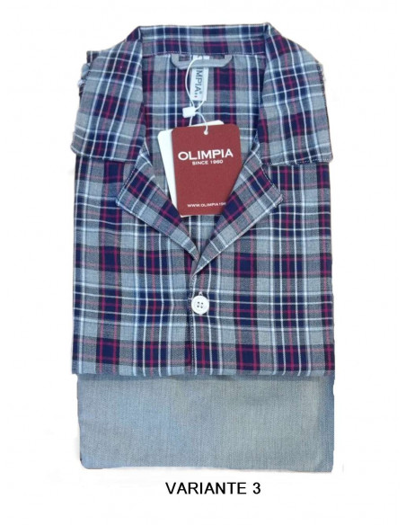Men's opened lite flannel pajamas Olimpia 813