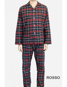 Men's opened light flannel pajamas Olimpia 713