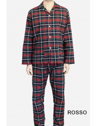 Men's opened light flannel pajamas Olimpia 713