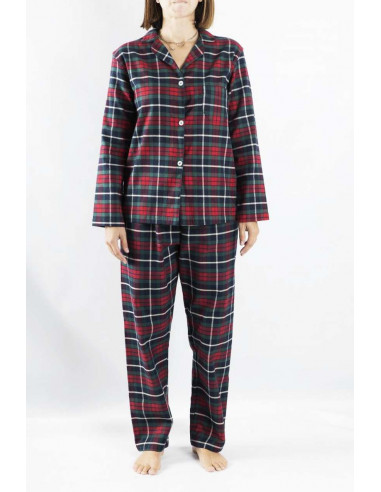 Women's opened light flannel pajamas Olimpia 753