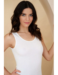 Women's wool and cotton wide shoulder vest Antonella BD05