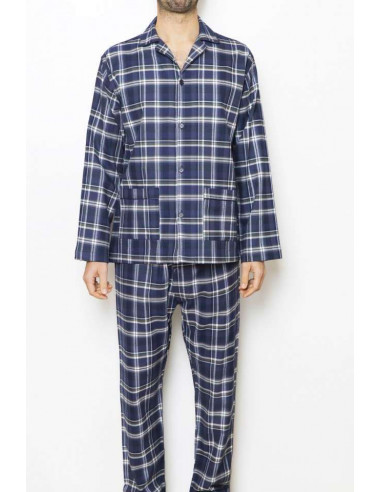 Men's opened light flannel pajamas Olimpia 813