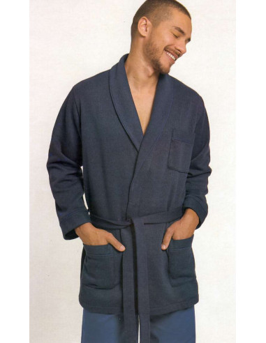Men's nightwear jacket in warm cotton fleece Antony art. Ettore