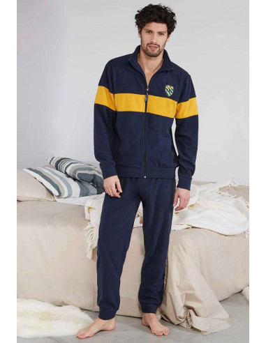 Homewear men's pile pajamas with zip Navigare 141380