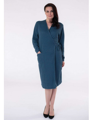 Ladies fleece long sleeves crossed dress Aertre 881