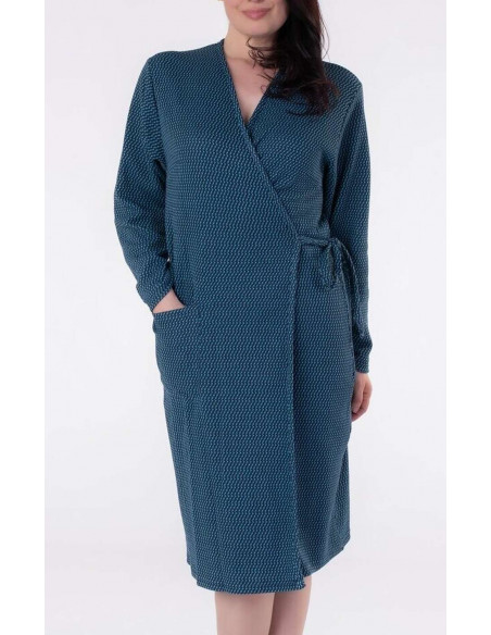 Ladies fleece long sleeves crossed dress Aertre 881 Ladies fleece long sleeves crossed dress Aertre 881