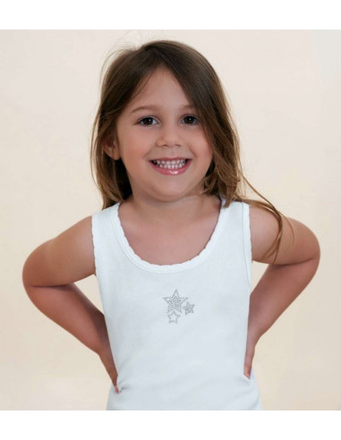 Girl's warm cotton jersey vest Antonella 52F142