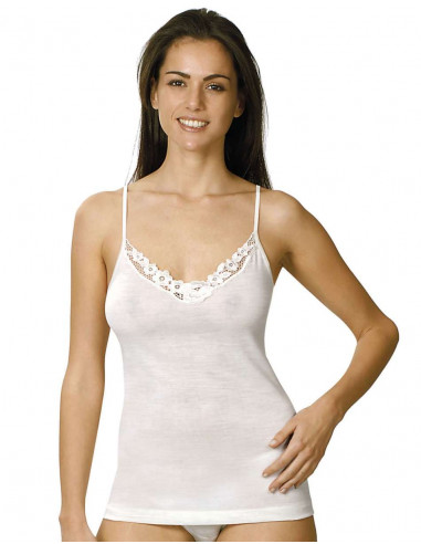 Women's mixed wool camisole with lace Vayolet 6451