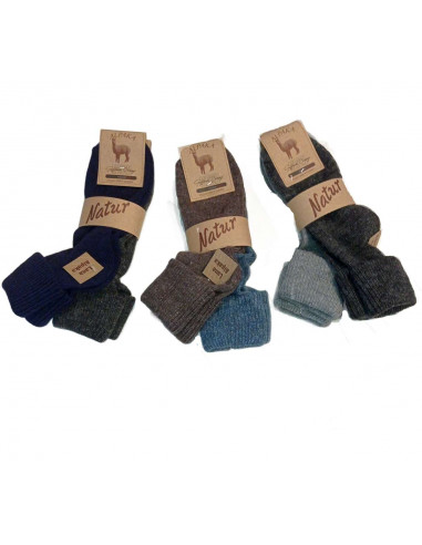 Group of 2 women's short socks in alpaca wool Goffredo Berenzi 9001