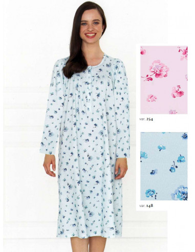 Women long sleeves cotton jersey nightdress Linclalor 74673