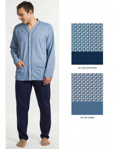 Men's opened cotton jersey pajamas Bip Bip 3026