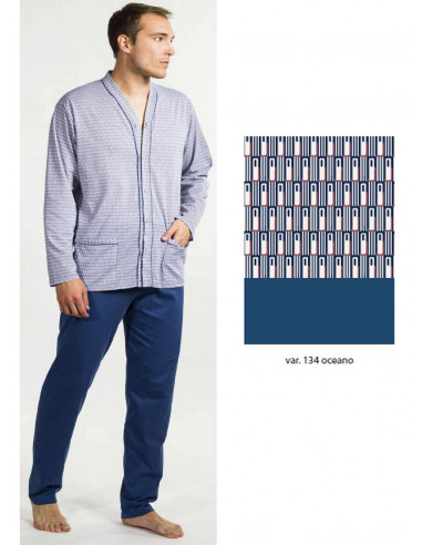 Men's opened cotton jersey pajamas Bip Bip 3032