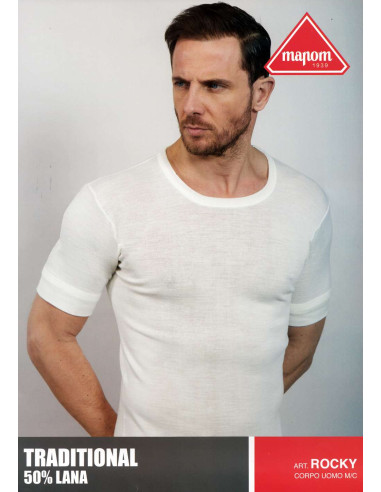 Maglia uomo a manica corta misto lana Mapom Rocky
