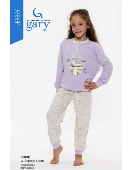 Pigiama da bambina in jersey di cotone Gary R20003-30003 Pigiama da bambina in jersey di cotone Gary R20003-30003
