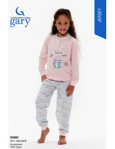 Pigiama da bambina in jersey di cotone Gary R20003-30003