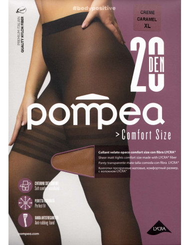 Opaque lycra comfort size tights Pompea CL 20 den