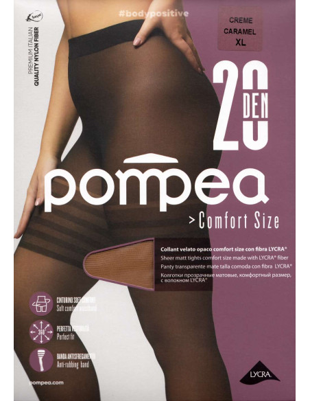 Opaque lycra comfort size tights Pompea CL 20 den Opaque lycra comfort size tights Pompea CL 20 den