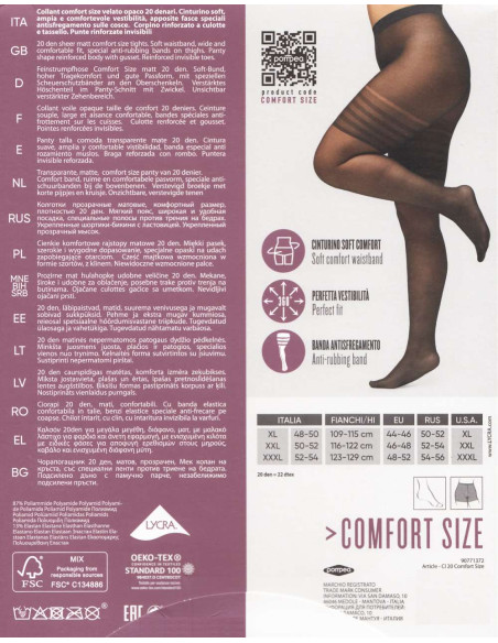 Collant comfort size elasticizzato opaco Pompea CL 20 den Collant comfort size elasticizzato opaco Pompea CL 20 den