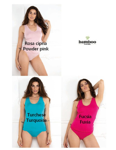 Canottiera donna a spalla stretta in bamboo Magic Dream Smeraldo Canottiera donna a spalla stretta in bamboo Magic Dream Smeraldo