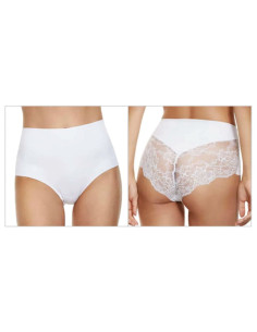 Women's laser cut with lace midi briefs Jadea 8016