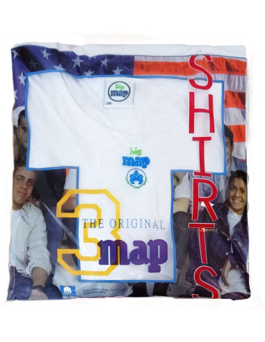 Gruppo 3 t-shirt CALIBRATE in jersey di cotone Map 3001 Bianco e Nero Gruppo 3 t-shirt CALIBRATE in jersey di cotone Map 3001 Bianco e Nero