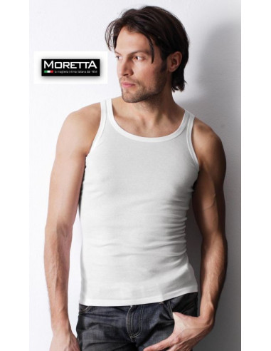 Men's cotton jersey wide shoulder vest Moretta 201