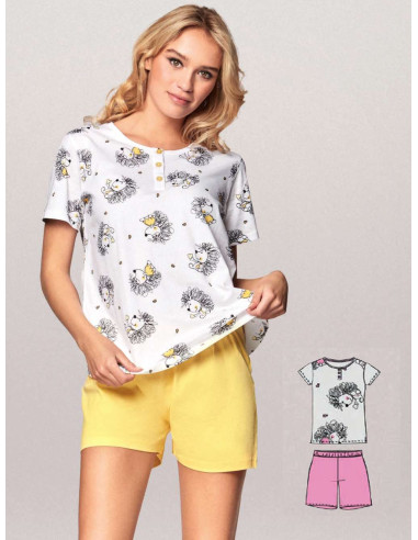 Pigiama donna corto in jersey di cotone Infiore Herisson HRS1206
