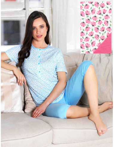 Women's cotton jersey short pajamas Linclalor 74659