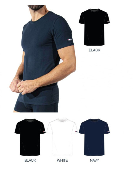 Men's stretch cotton round neck t-shirt Fila FU5231 Men's stretch cotton round neck t-shirt Fila FU5231