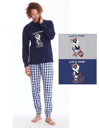 Men's cotton jersey pajamas Crazy Farm 15844