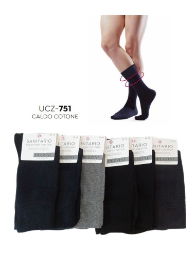 Group of 6 short men's SANITARY socks in warm cotton Pezzini UCZ-751C