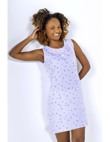 Woman cotton jersey nightdress with wide shoulder  Stella Due Gi D8873