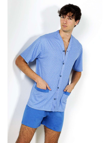Men's short cotton jersey opened pajamas Stella2G U8851