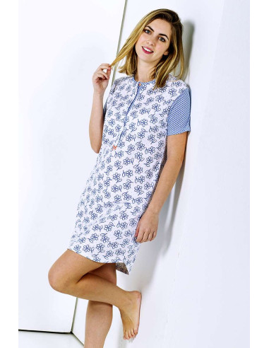 Cotton jersey woman nightdress with half sleeves Stella Due Gi D8826