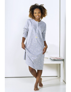 Camicia da notte donna CALIBRATA in jersey di cotone Stella Due Gi D8835