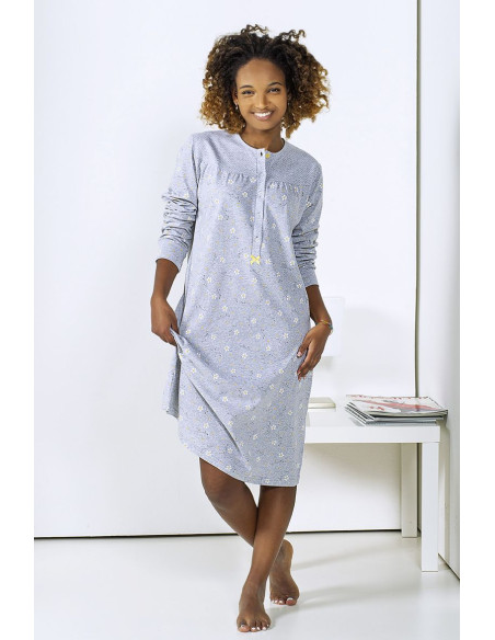 Camicia da notte donna CALIBRATA in jersey di cotone Stella Due Gi D8835 Camicia da notte donna CALIBRATA in jersey di cotone Stella Due Gi D8835