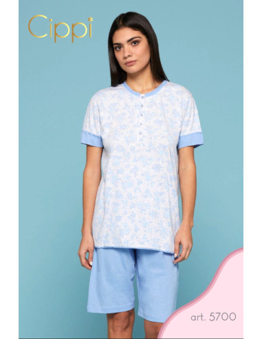 Woman cotton jersey short sleeves pajamas Cippi 5700