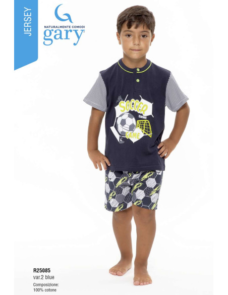 Boy's short cotton jersey pajamas Gary R25085-35085 Boy's short cotton jersey pajamas Gary R25085-35085