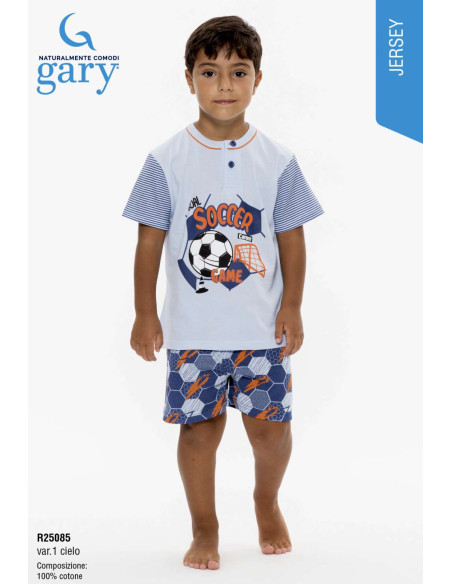 Pigiama corto da bambino in jersey di cotone Gary R25085