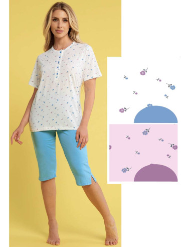 Pigiama donna calibrato manica corta e pinocchietto Karelpiu' KC4021